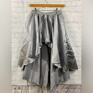 Kelle Costume Adult Womens Size Medium Silver Metallic High Low Dance Skirt